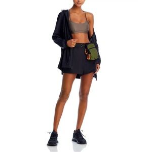 Aqua Athletic Flat Front Running Shorts – Size L Black Built-In Briefs